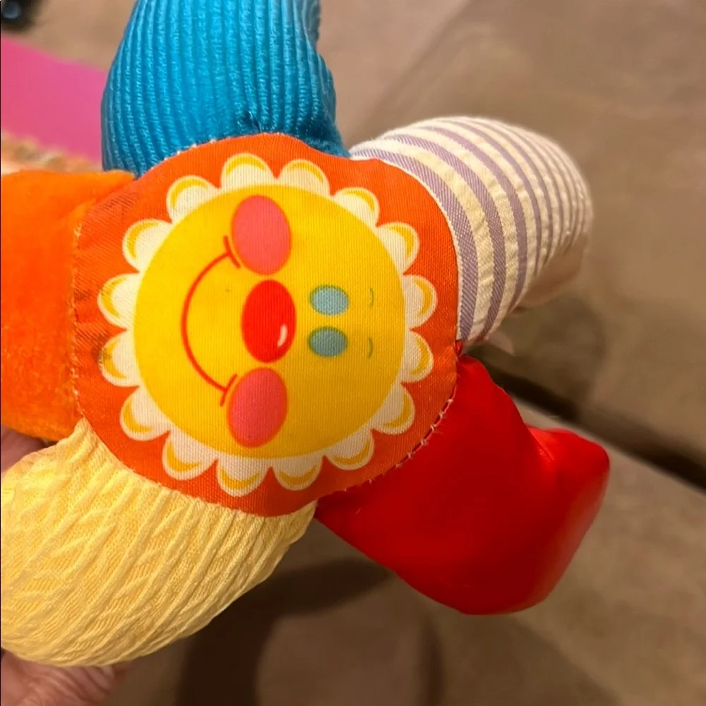Vintage Playskool Touch ‘ems plush peak a boo squeaker Elephant and ball rattle